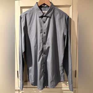 Men’s Calvin Klein Slim Fit Cotton Patterned Button-Up Dress Shirt Medium